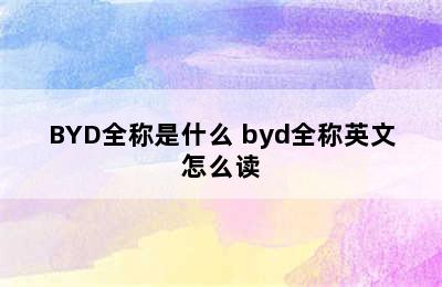 BYD全称是什么 byd全称英文怎么读